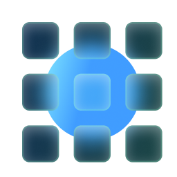 Multiple rounded square grid icon